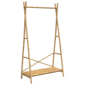 Kledingrek met schap 102x50x190 cm bamboe 2