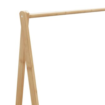 Kledingrek met schappen en wielen 106x34x106,5 cm bamboe 7