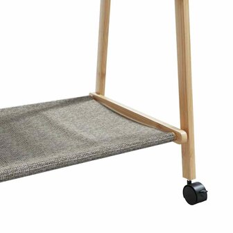 Kledingrek met schappen en wielen 106x34x106,5 cm bamboe 8