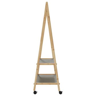Kledingrek met schappen en wielen 96x45,5x155,5 cm bamboe 5