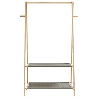 Kledingrek met schappen 96x45,5x150,5 cm bamboe 4