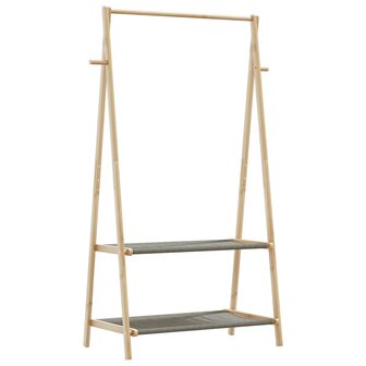 Kledingrek met schappen 96x45,5x150,5 cm bamboe 6