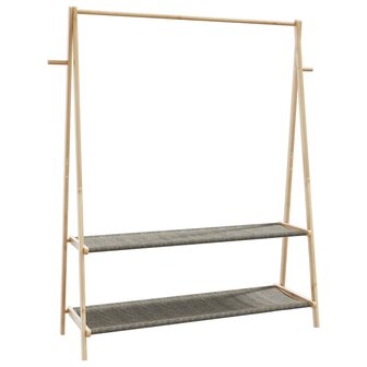 Kledingrek met schappen 132x45,5x150,5 cm bamboe 6