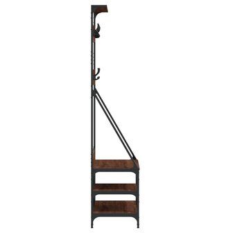 Kledingrek met schoenenrek 80x40x184 cm bruin eikenkleur 5