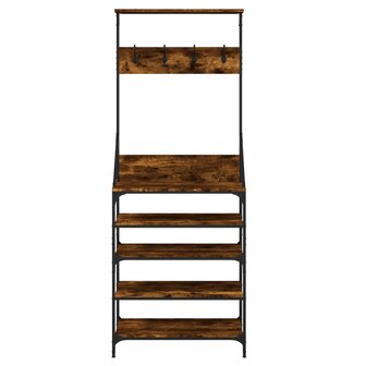 Kledingrek met schoenenrek 70x34x184 cm gerookt eikenkleurig 4
