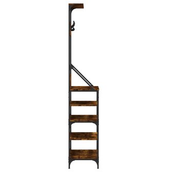 Kledingrek met schoenenrek 70x34x184 cm gerookt eikenkleurig 5