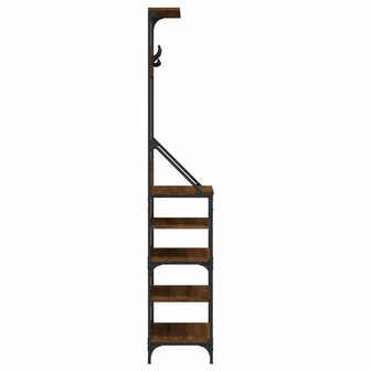 Kledingrek met schoenenrek 70x34x184 cm bruin eikenkleur 5