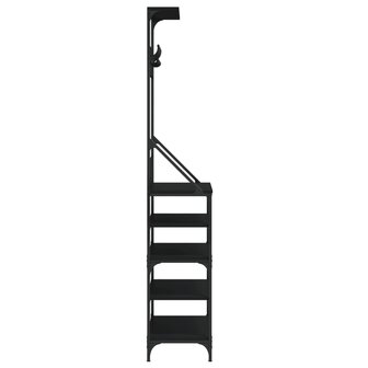 Kledingrek met schoenenrek 90x34x184 cm zwart 5