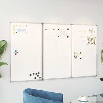 Whiteboard magnetisch inklapbaar 180x80x1,7 cm aluminium 1