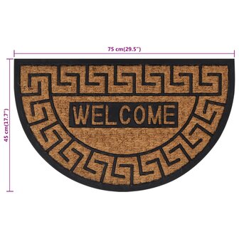 Deurmat halfrond 45x75 cm rubber en kokosvezel 7