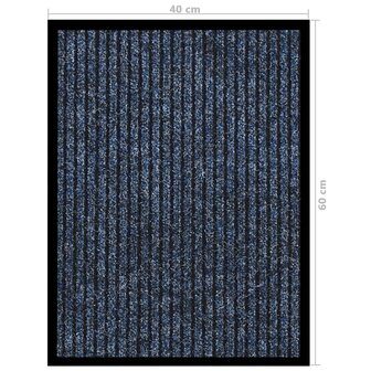 Deurmat 40x60 cm gestreept blauw 6