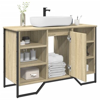 Wastafelkast 91x35x60 cm bewerkt hout sonoma eikenkleurig 1