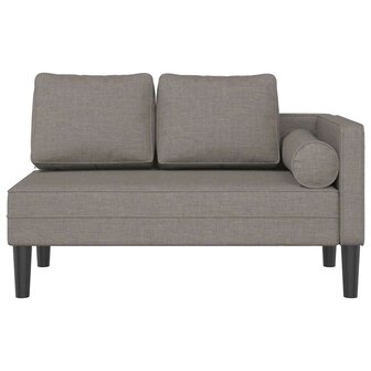 Chaise longue met kussens stof taupe 3