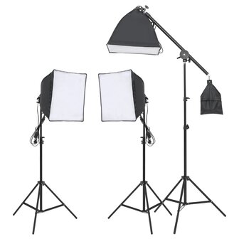 Fotostudioset met verlichtingsset, achtergrond en reflector 2
