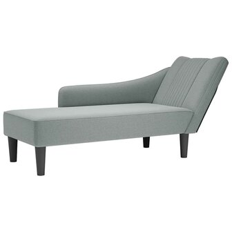 Chaise longue met rechterarmleuning stof lichtgrijs 1
