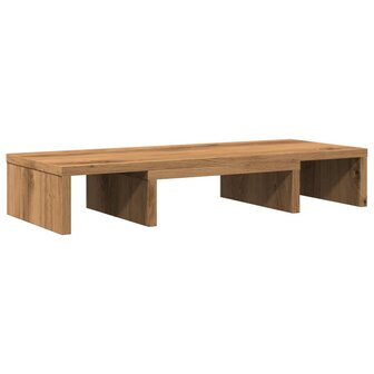 Monitorstandaard verstelbaar 60x24x10,5cm hout artisanaal eiken 6