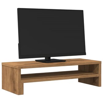Monitorstandaard 54x22x15 cm bewerkt hout artisanaal eikenkleur 3