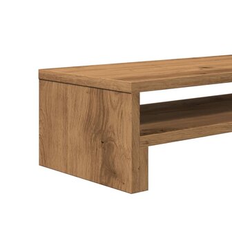 Monitorstandaard 54x22x15 cm bewerkt hout artisanaal eikenkleur 8