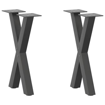 Salontafelpoten 2 st X-vormig 28x(42-43) cm staal antraciet 1