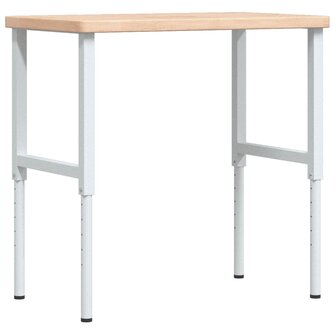 Werkbank rechthoekig 100x60x(73-99,5) cm massief eikenhout 2