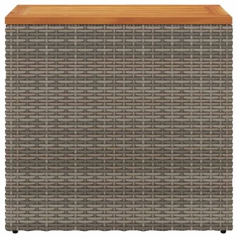Tuinbijzettafel met houten blad 58x27,5x55 cm poly rattan grijs 5