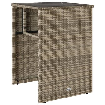 3-delige Bistroset met kussens poly rattan grijs 4
