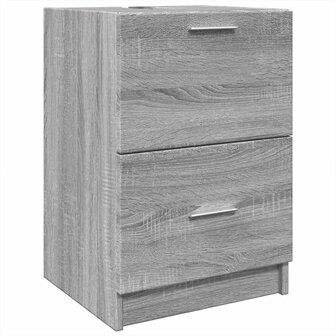 Wastafelkast 40x37x59 cm bewerkt hout grijs sonoma eikenkleurig 2