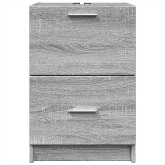 Wastafelkast 40x37x59 cm bewerkt hout grijs sonoma eikenkleurig 4