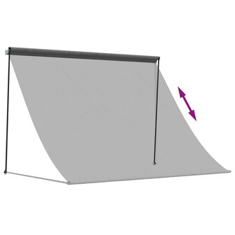 Luifel uittrekbaar 250x150 cm stof en staal antracietkleurig 6