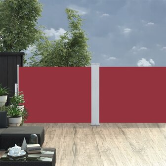 Windscherm uittrekbaar 100x1000 cm rood 3