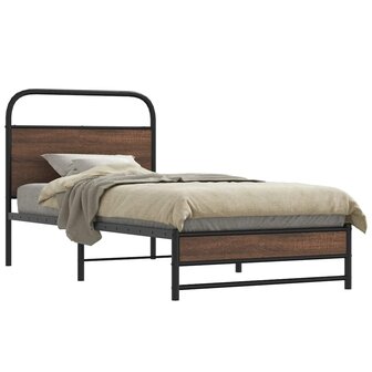 Bedframe zonder matras bewerkt hout bruin eikenkleur 90x190 cm 1