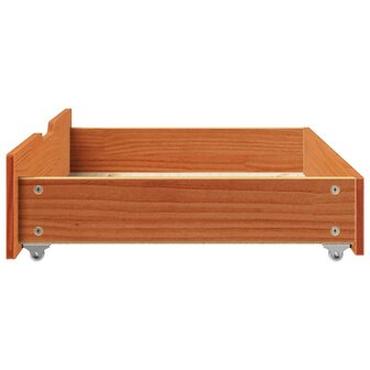 Bedlades 2 st 85x55x17 massief grenenhout wasbruin 5