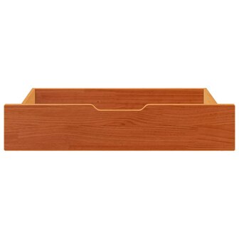 Bedlades 2 st 80x55x17 massief grenenhout wasbruin 3