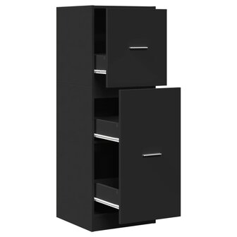 Apothekerskast 40x41x118 cm bewerkt hout zwart 2