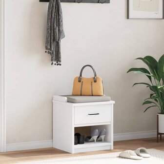 Gangbankje SANDNES wit 45x40x50 cm massief grenenhout 3