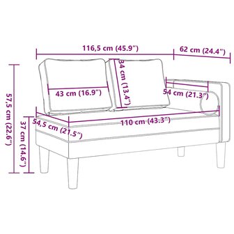 Chaise longue met kussens kunstleer wit 8