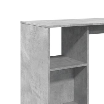 Bartafel met schap 124x46x103,5 cm bewerkt hout betongrijs 7