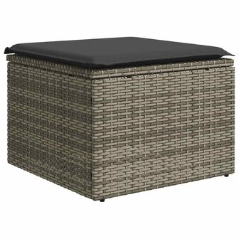 2-delige Loungeset met kussens poly rattan acacia grijs 4