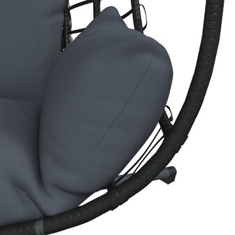Hangstoel met standaard rattan en staal antracietkleurig 7