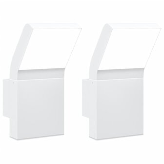 Buitenwandlampen 2 st LED gegoten aluminium wit 2