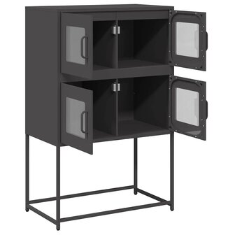 Hoge kast 68x39x107 cm staal zwart 6