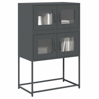 Hoge kast 68x39x107 cm staal antracietkleurig 1
