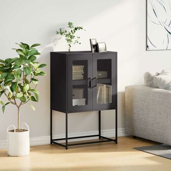 Hoge kast 68x39x107 cm staal zwart 3