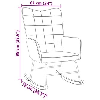 Schommelstoel fluweel zwart 8