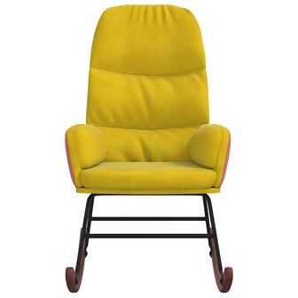 Schommelstoel fluweel geel 3