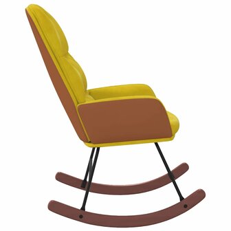 Schommelstoel fluweel geel 4