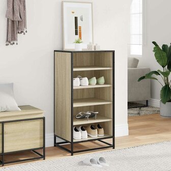 Schoenenrek 48x38x97,5 cm bewerkt hout sonoma eikenkleurig 3