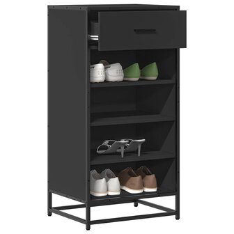 Schoenenrek 48x38x97,5 cm bewerkt hout zwart 1