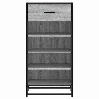 Schoenenrek 48x38x97,5 cm bewerkt hout grijs sonoma eikenkleur 4