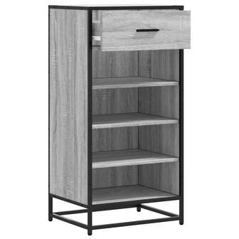 Schoenenrek 48x38x97,5 cm bewerkt hout grijs sonoma eikenkleur 7